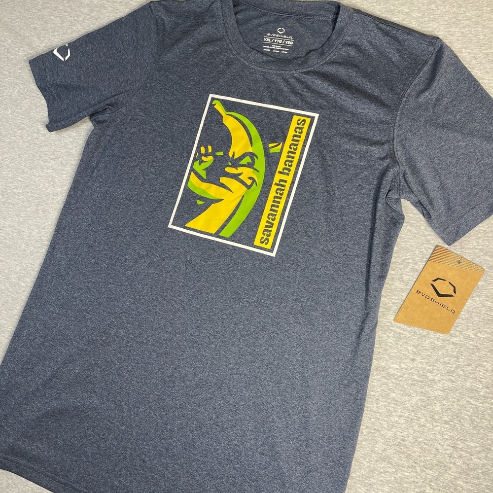 EvoShield Shirt Youth XL NWT Blue Heather Polyester Short Sleeve Training Tee